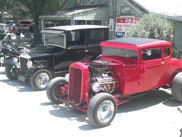 At a beer joint where the local show off they cars in Hunter, Texas